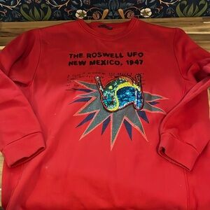 Zara Roswell ufo sequin sweatshirt